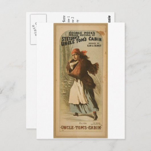 Onkel Toms Kabine, 'Eliza' Retro Theater Postkarte (Vorne/Hinten)