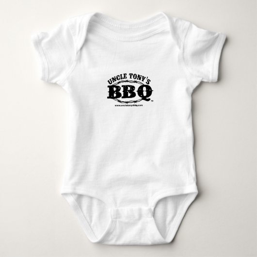 Onkel Tonys BBQ Baby-Körper-Anzug (schwarzes Logo) Baby Strampler (Vorderseite)