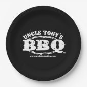 Onkel Tonys BBQ PapierTeller mit Logo (Vorderseite)