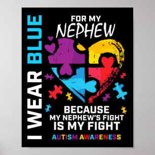 Onkel Tunt Heart Ich trage Blau für meinen Nephew  Poster