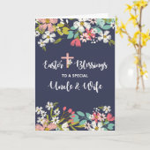 Onkel und Ehefrau Ostersegnung Christi Karte (Gelbe Blume)