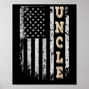 Onkel Vintag American Flag Fathers Day 4. Jul Poster