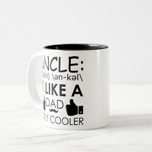 Onkel, wie der Vater nur cooler - wie Zweifarbige Tasse (Vorderseite Links)
