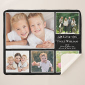 Onkel Wir Liebe Sie Foto Collage Black Sherpadecke (Vorderseite (Horizontal))