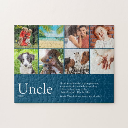 Onkel Zitat Moderne Coole Fun Foto Collage Puzzle (Horizontal)