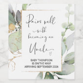 Onkel zu sein Schwangerschaft Ankündigung für Brud Weinetikett (Einzelnes Label)