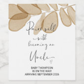 Onkel zu sein Schwangerschaft Ankündigung für Brud Weinetikett (Einzelnes Label)