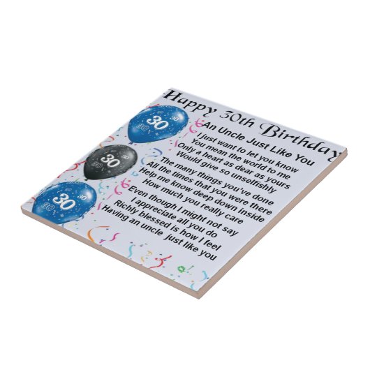 Onkelgedicht - 30. Geburtstag Fliese (Seite)