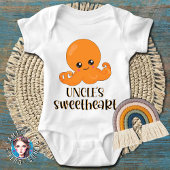 Onkel's Sweetheart Orange Kawaii Octopus Baby Strampler