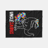 Onkelsaurus T Rex Dinosaur Autismus-Bewusstsein On Fleecedecke (Vorderseite (Horizontal))