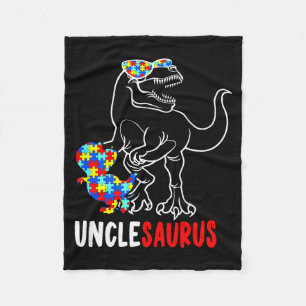 Onkelsaurus T Rex Dinosaur Autismus-Bewusstsein On Fleecedecke