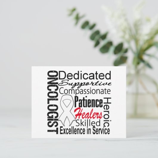 Onkologe Collage Postkarte (Stehend Vorderseite)