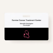 Onkologe des Krebskrankenhauses Medizinischer Name Ausweis (Rückseite)