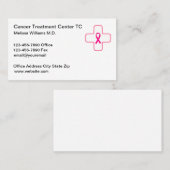 Onkologe des medizinischen Krebstherapiezentrums Visitenkarte (Vorne/Hinten)