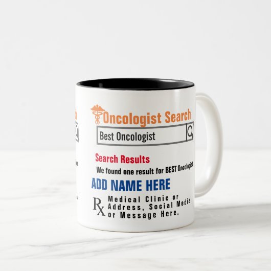 Onkologe suchen Tasse von Geschenken (VorderseiteRechts)
