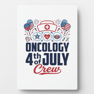 Onkologie 4. Juli Crew Medizinisches Patriotisches Fotoplatte