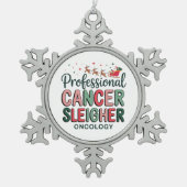 Onkologie Heilkrebs Chemo Onkologie Schneeflocken Zinn-Ornament (Vorderseite)