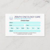 Onkologie Klinik | Einfache Ernennung Visitenkarte (Rückseite)