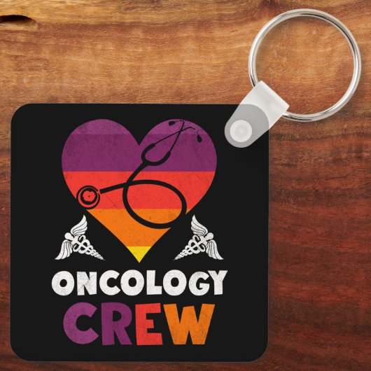 Onkologie-Krankenpflege Krebs Ärzteteam Ped Schlüsselanhänger (Rückseite)