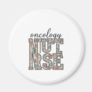 Onkologie-Krankenschwester Floral Vintage Magnet