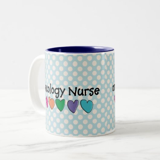 Onkologie-Krankenschwester-Kaffee-Tasse Zweifarbige Tasse (Vorderseite Links)
