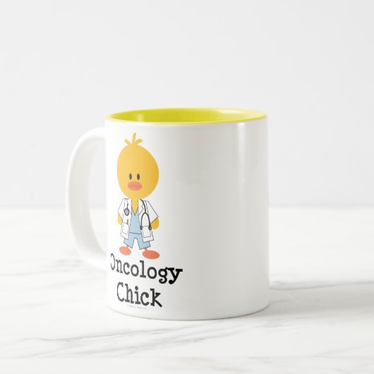 Onkologie-Küken-Tasse Zweifarbige Tasse (Vorderseite Links)