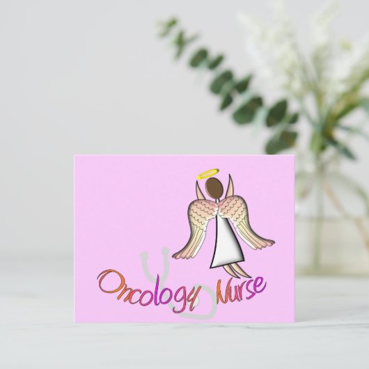 Onkologie Nurse Angel Postkarte (Stehend Vorderseite)