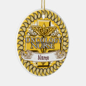 Onkologie Nurse Caduceus Keramik Ornament (Rechts)