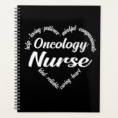 Onkologie Nurse Herz Word Cloud Planer (Vorderseite)
