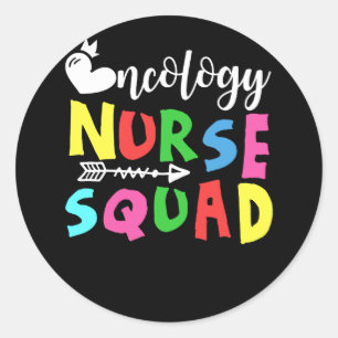 Onkologie Nurse Squad Nurse Runder Aufkleber