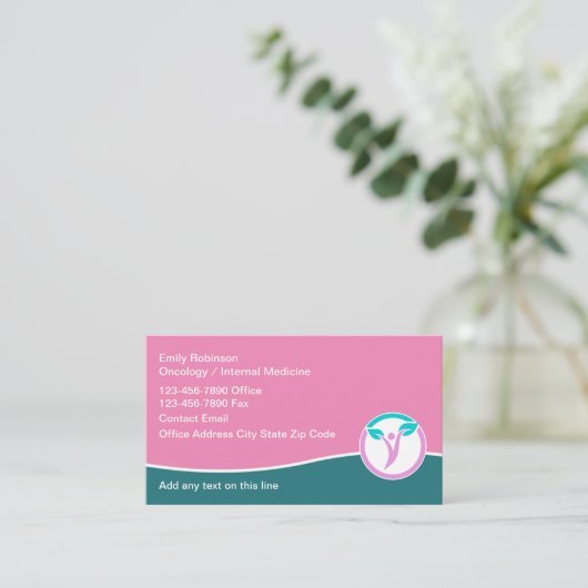 Onkologie Onkologe Medical Business Cards Visitenkarte (Stehend Vorderseite)