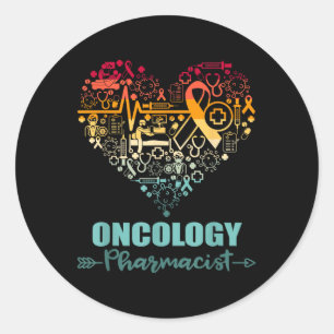 Onkologie Pharmakologie Herz Funny Vintag Oncology Runder Aufkleber