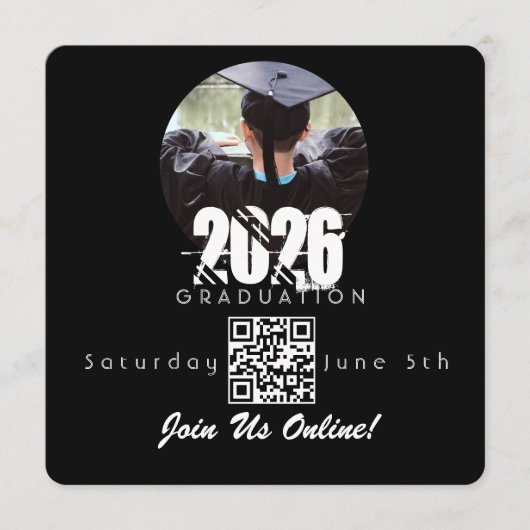 Online-Abschluss-Einladungs-QR-Code 2026 Einladung (Vorderseite)