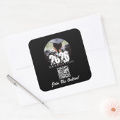 Online-Abschluss-Einladungs-QR-Code Quadratischer Aufkleber (Umschlag)