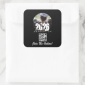 Online-Abschluss-Einladungs-QR-Code Quadratischer Aufkleber (Tasche)