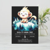 Online-Affe Geburtstag Einladung (Stehend Vorderseite)