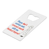 Online-ärztliche Diagnose und ein qualifizierter A Geldbeutel Flaschenöffner (Vorderseite Schrägansicht)