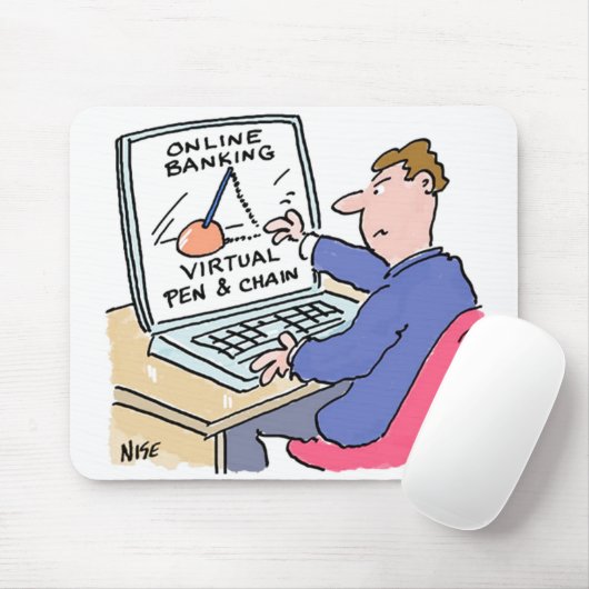 Online Banking Spaß Funny Bank Customer Cartoon Mousepad (Mit Mouse)