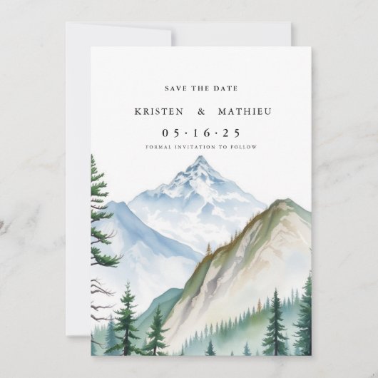 Online-Berge ohne Foto Save The Date (Vorderseite)