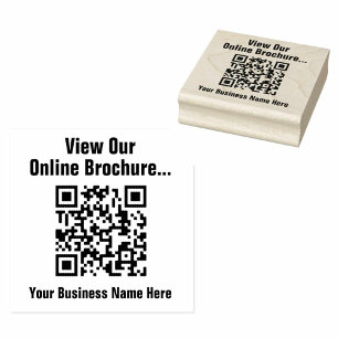 Online-Broschüre über QR-Code anzeigen Gummistempel