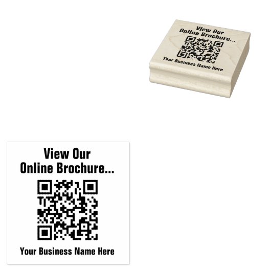 Online-Broschüre über QR-Code anzeigen Gummistempel (Stempel)