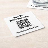Online-Broschüre über QR-Code anzeigen Rechteckiger Pappuntersetzer (angewinkelt)