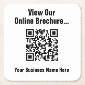 Online-Broschüre über QR-Code anzeigen Rechteckiger Pappuntersetzer (Vorderseite)