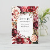 Online Burgundy Charm Save The Date (Stehend Vorderseite)