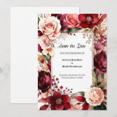 Online Burgundy Charm Save The Date (Vorne/Hinten)