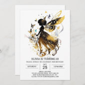 Online Butterfly Fairy Birthday Bliss Einladung (Vorne/Hinten)