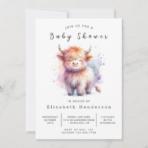 Online Chic Moderne Kuh Baby Dusche Einladung