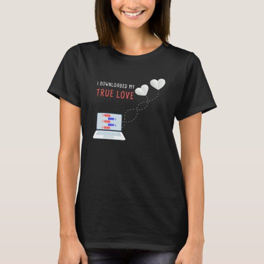 Online Dating Couples Relationship Valentineu2019s T-Shirt (Vorderseite)