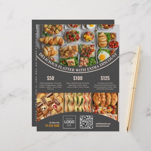 Online dieses elegante Menü & Price (Vorderseite/Rückseite Beispiel)