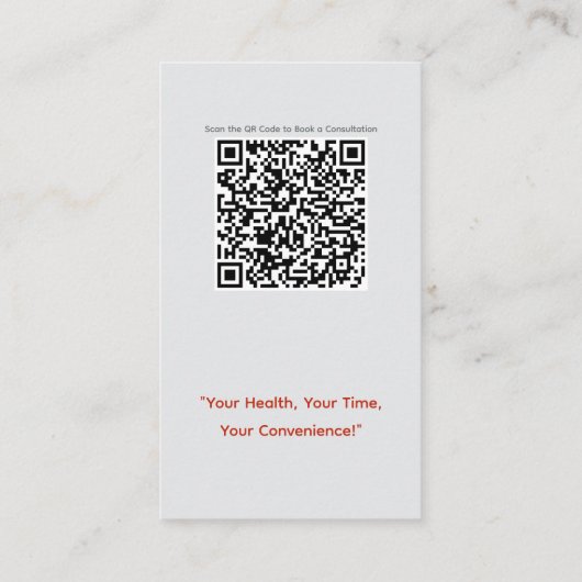 Online Doctor Business Card mit QR Code Visitenkarte (Rückseite)